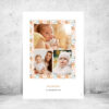 Viser boernefotoplakat med 3 fotos og blomsterramme i orange farver fra plakatcompagniet