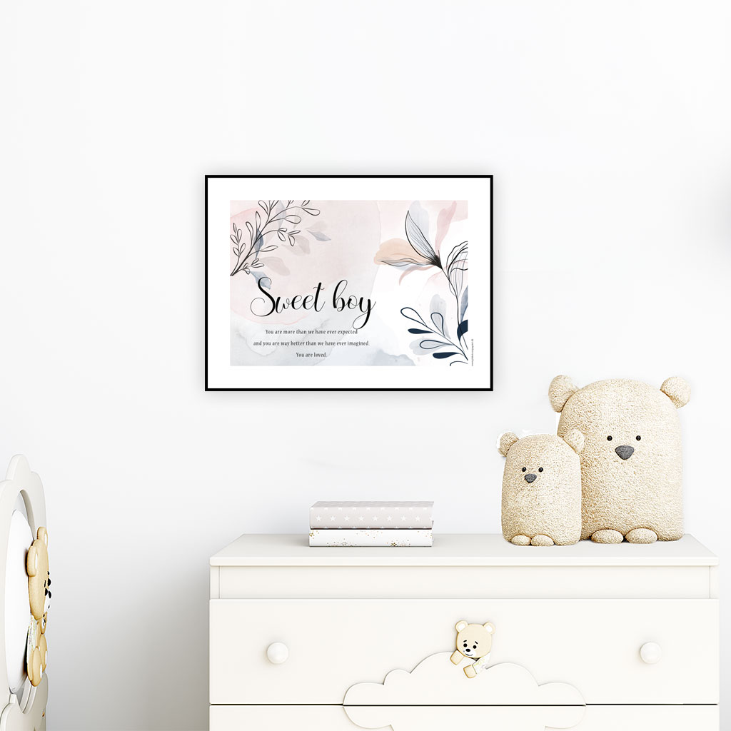viser boernecitatet "sweet boy" fra www.plakatcompagniet.dk x