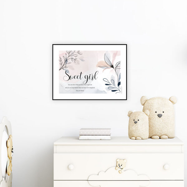 viser boernecitatet "sweet girl" fra www.plakatcompagniet.dk x