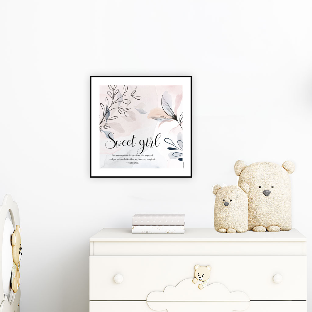 viser boernecitatet "sweet girl" fra www.plakatcompagniet.dk x