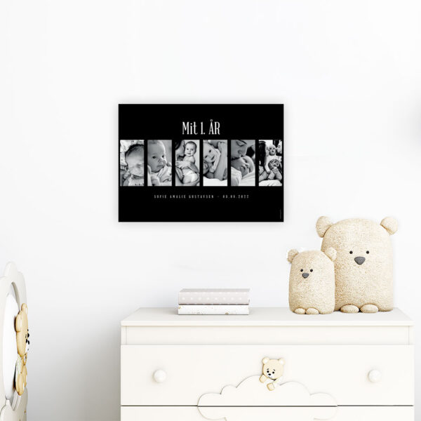 Viser mit første år som boernefotoplakat med 6 fotos fra plakatcompagniet x