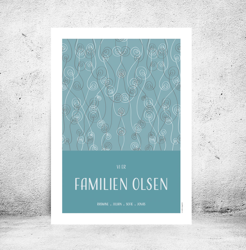 F amilieplakat "Vi er familien..." med abstrakt mønster - Billede 44